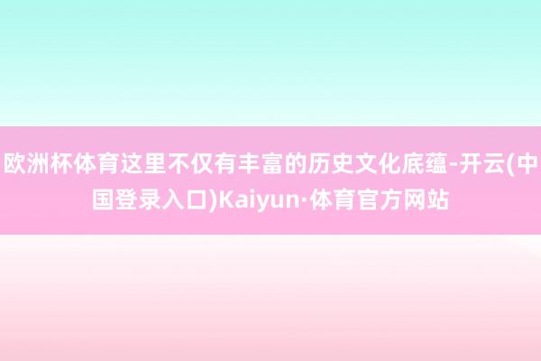 欧洲杯体育这里不仅有丰富的历史文化底蕴-开云(中国登录入口)Kaiyun·体育官方网站