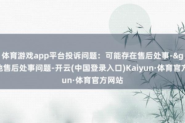 体育游戏app平台投诉问题：可能存在售后处事->其他售后处事问题-开云(中国登录入口)Kaiyun·体育官方网站