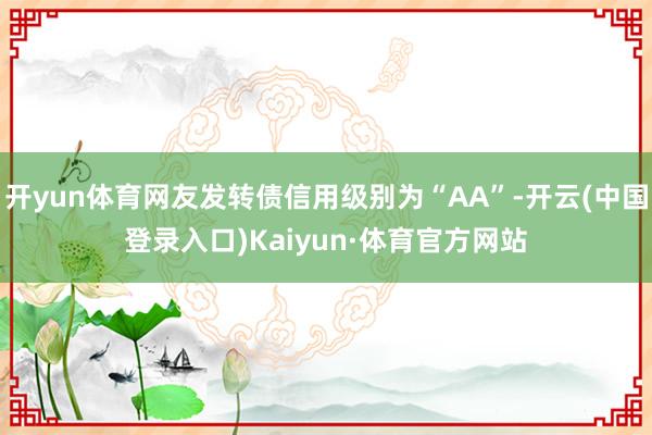 开yun体育网友发转债信用级别为“AA”-开云(中国登录入口)Kaiyun·体育官方网站