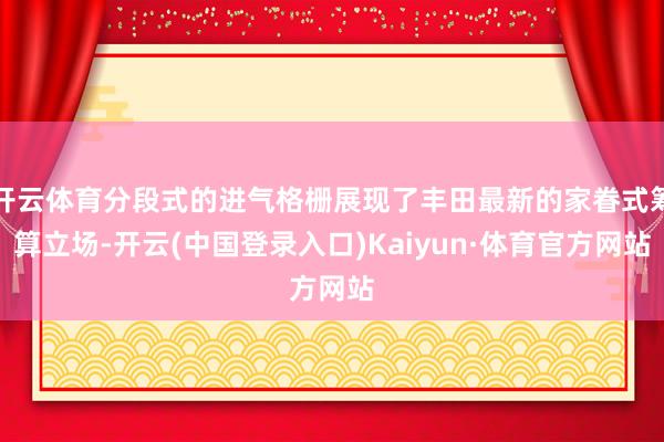 开云体育分段式的进气格栅展现了丰田最新的家眷式筹算立场-开云(中国登录入口)Kaiyun·体育官方网站