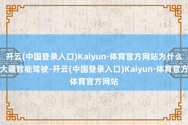 开云(中国登录入口)Kaiyun·体育官方网站为什么承袭大疆智能驾驶-开云(中国登录入口)Kaiyun·体育官方网站