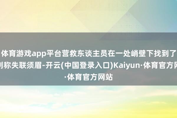 体育游戏app平台营救东谈主员在一处峭壁下找到了另别称失联须眉-开云(中国登录入口)Kaiyun·体育官方网站