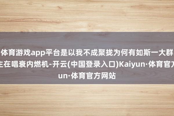 体育游戏app平台是以我不成聚拢为何有如斯一大群东谈主在唱衰内燃机-开云(中国登录入口)Kaiyun·体育官方网站