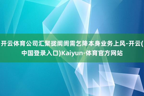 开云体育公司汇聚拢阛阓需乞降本身业务上风-开云(中国登录入口)Kaiyun·体育官方网站