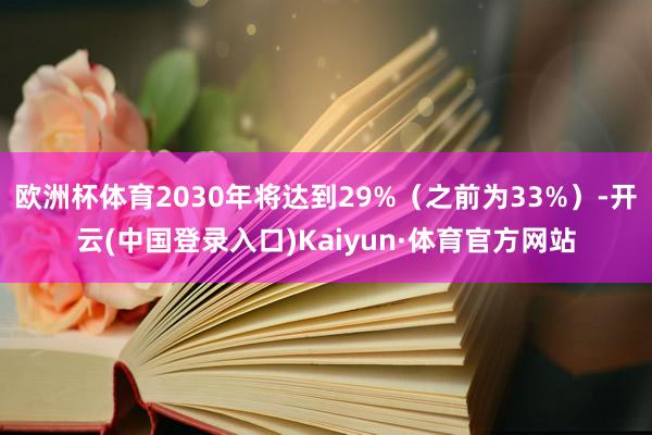 欧洲杯体育2030年将达到29%（之前为33%）-开云(中国登录入口)Kaiyun·体育官方网站