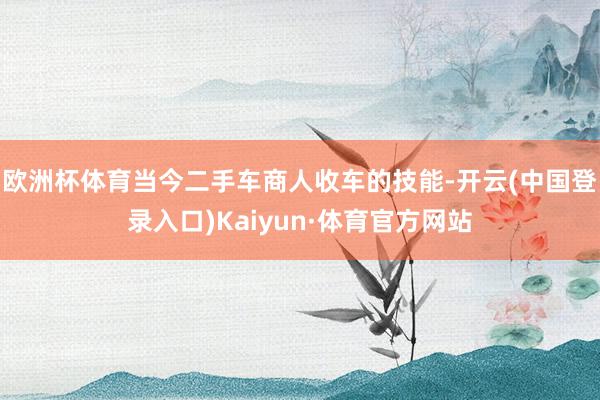 欧洲杯体育当今二手车商人收车的技能-开云(中国登录入口)Kaiyun·体育官方网站